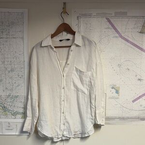 Zara Linen Button Down Shirt